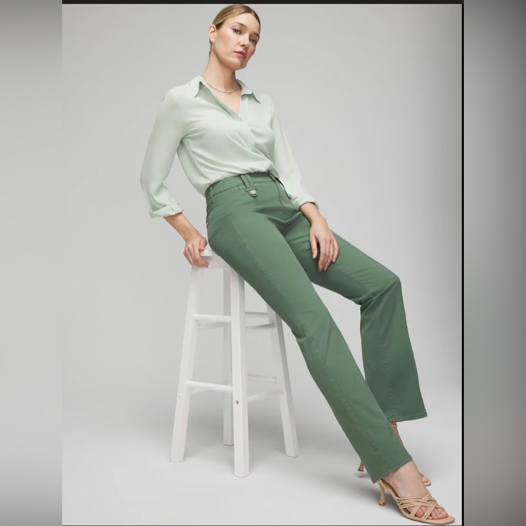 White House Black Market Green Rosemary High-Rise Pret Front Seamed Pants Size 0